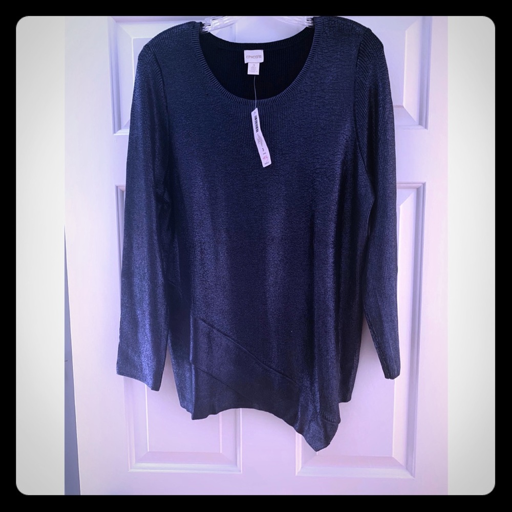 🆕 Chico’s Ladies Size 3 Metallic Sweater